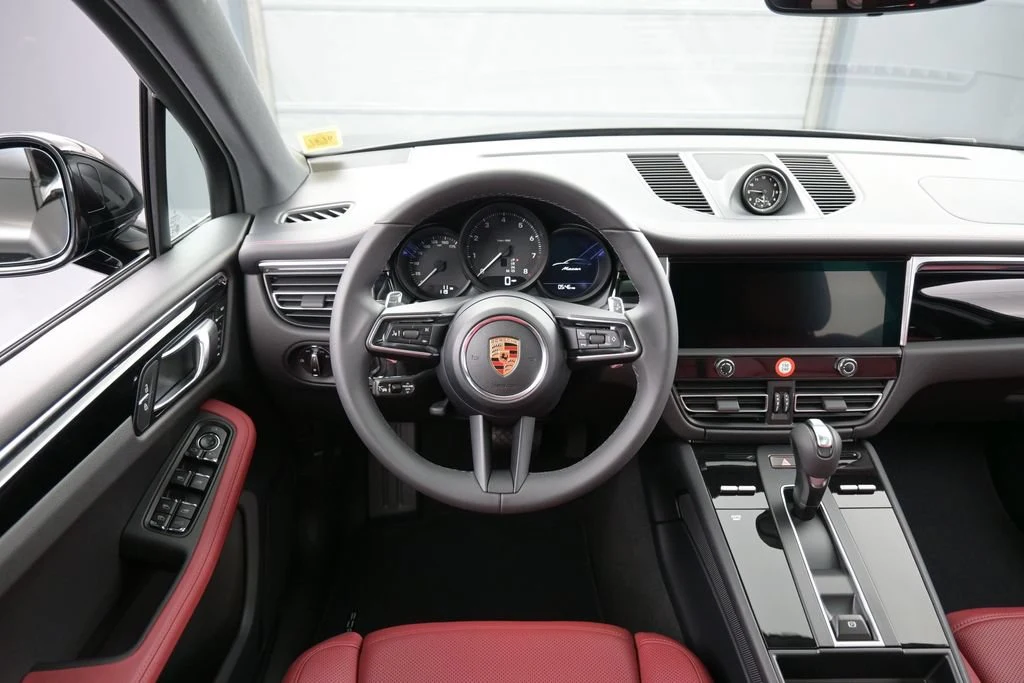 2026 Porsche Macan interior, dashboard, Black/Bordeaux Red