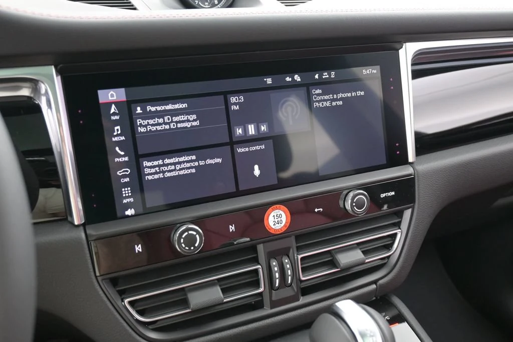 2026 Porsche Macan interior, dashboard, Black/Bordeaux Red