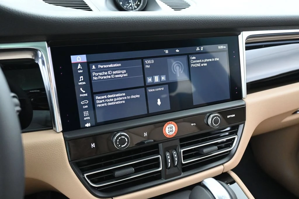 2026 Porsche Macan interior, dashboard, Black/Mojave Beige