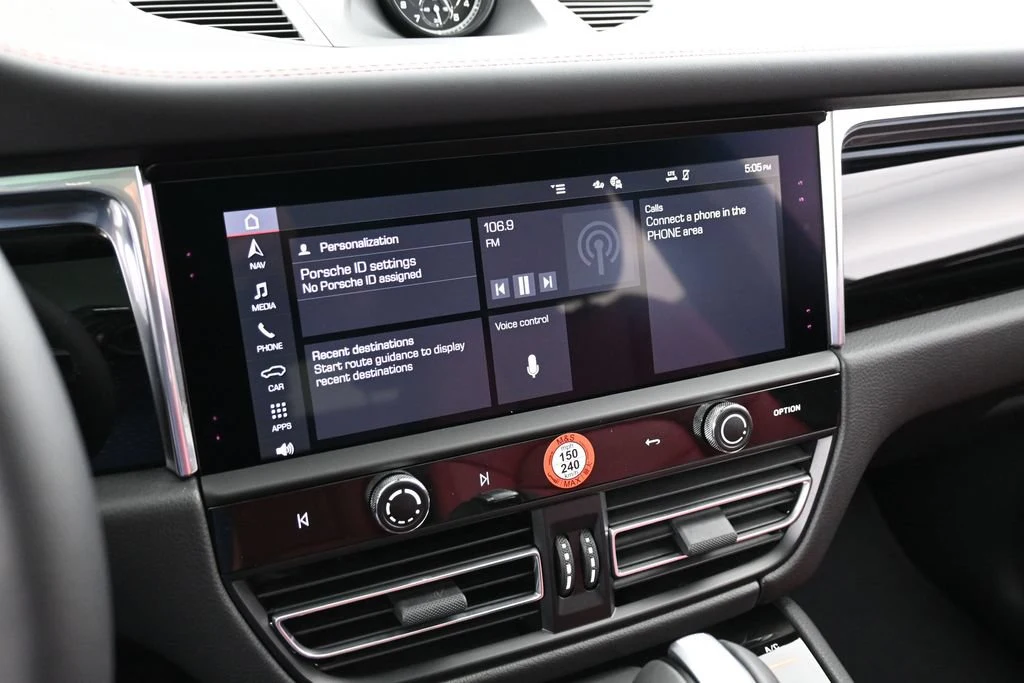 2026 Porsche Macan interior, dashboard, Black/Bordeaux Red
