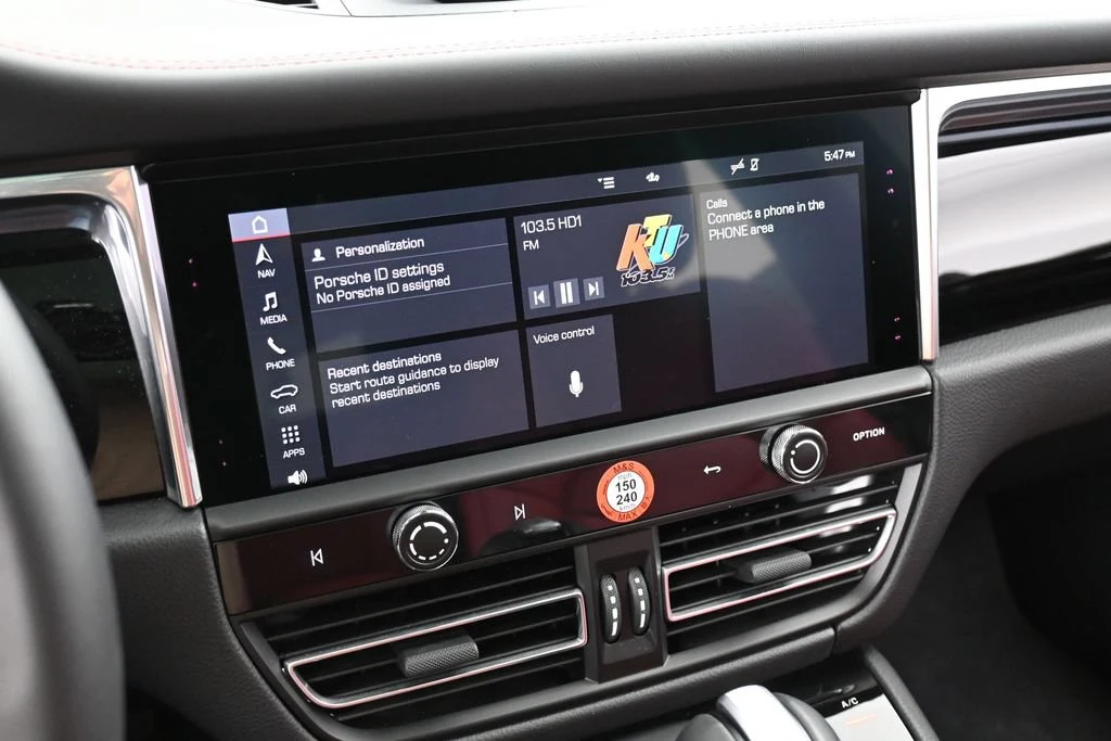 2026 Porsche Macan interior, dashboard, Black/Bordeaux Red