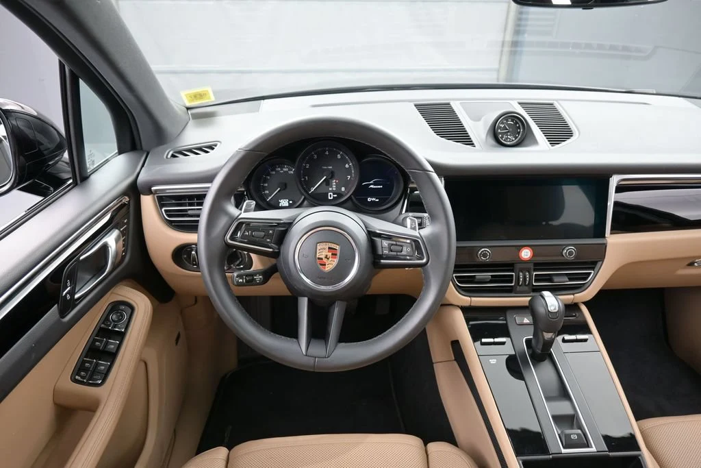 2026 Porsche Macan interior, dashboard, Black/Bordeaux Red