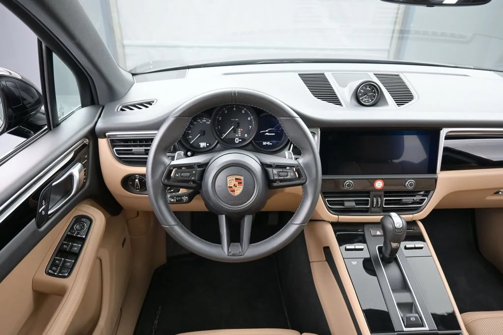 2026 Porsche Macan interior, dashboard, Black/Mojave Beige