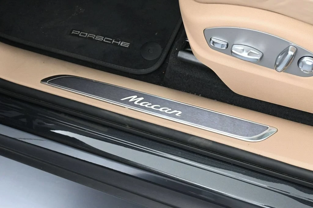 2026 Porsche Macan interior, door sill, Black/Mojave Beige