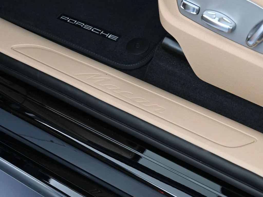 2026 Porsche Macan interior, door sill, Black/Mojave Beige