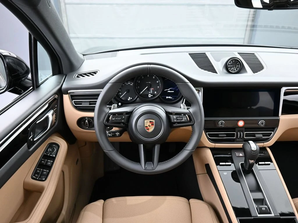 2026 Porsche Macan interior, dashboard, Black/Mojave Beige