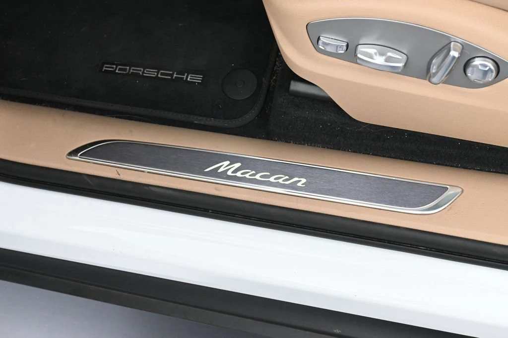 2026 Porsche Macan interior, door sill, Black/Mojave Beige
