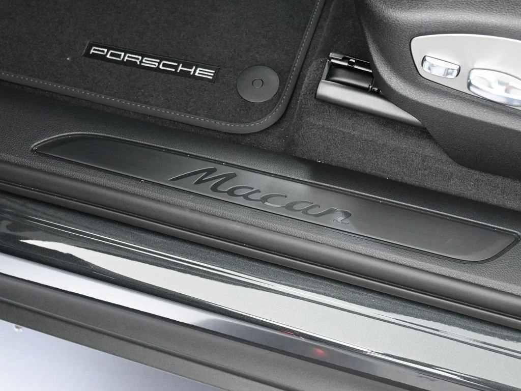 2026 Porsche Macan interior, door sill, Black/Bordeaux Red