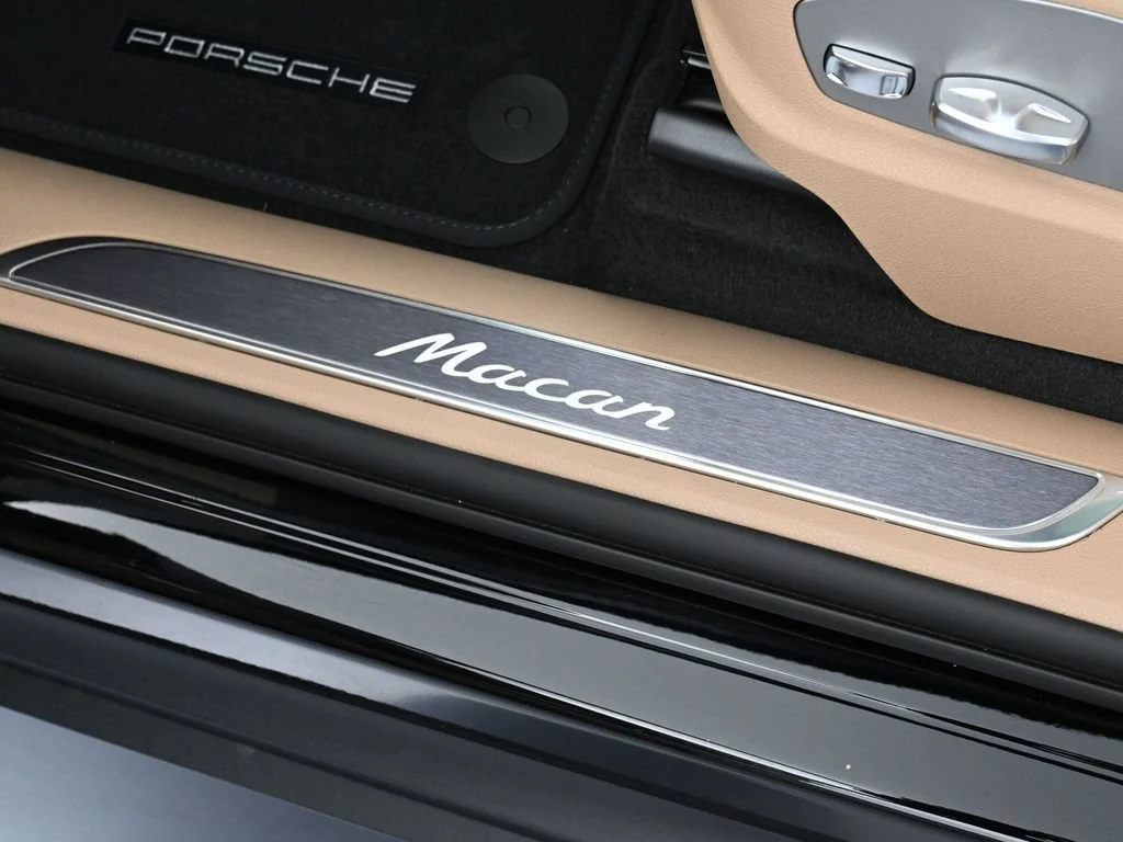 2026 Porsche Macan interior, door sill, Black/Mojave Beige
