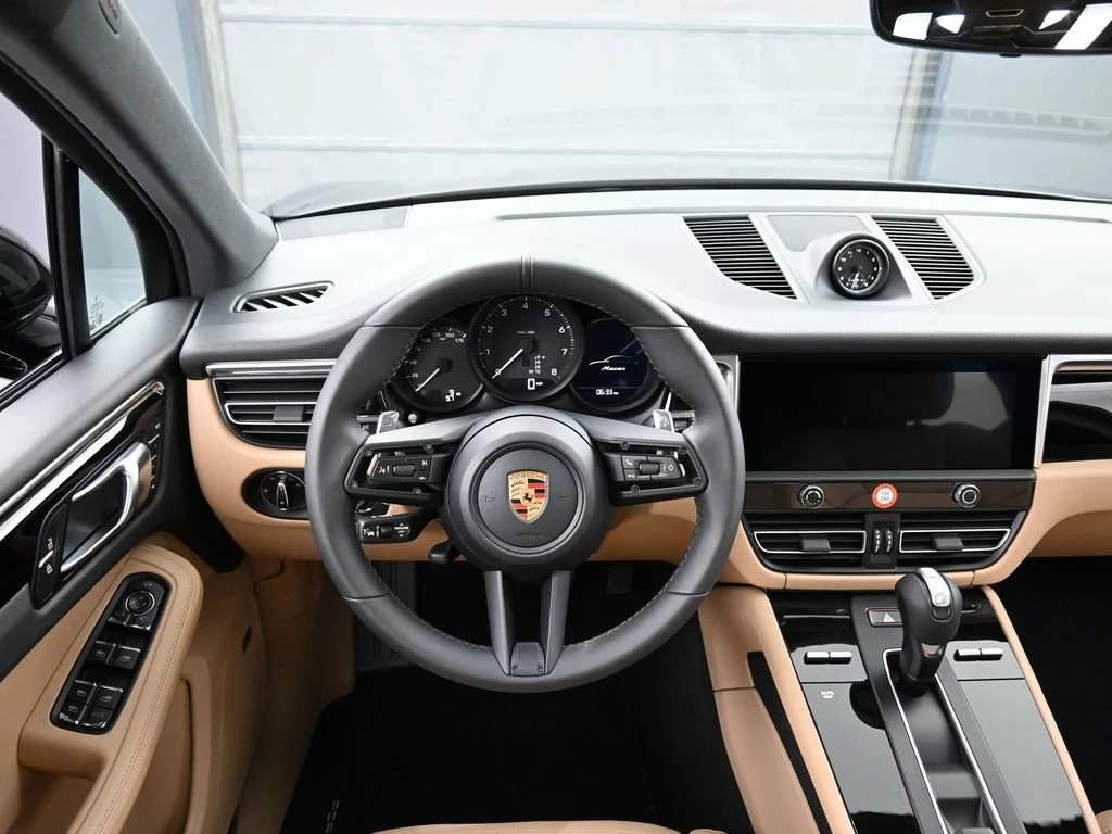 2026 Porsche Macan interior, dashboard, Black/Mojave Beige
