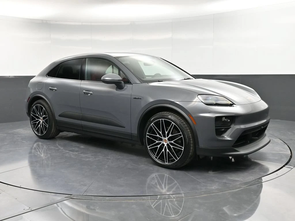 2026 Porsche Macan 4 Electric for sale, front three-quarter view, Grey
