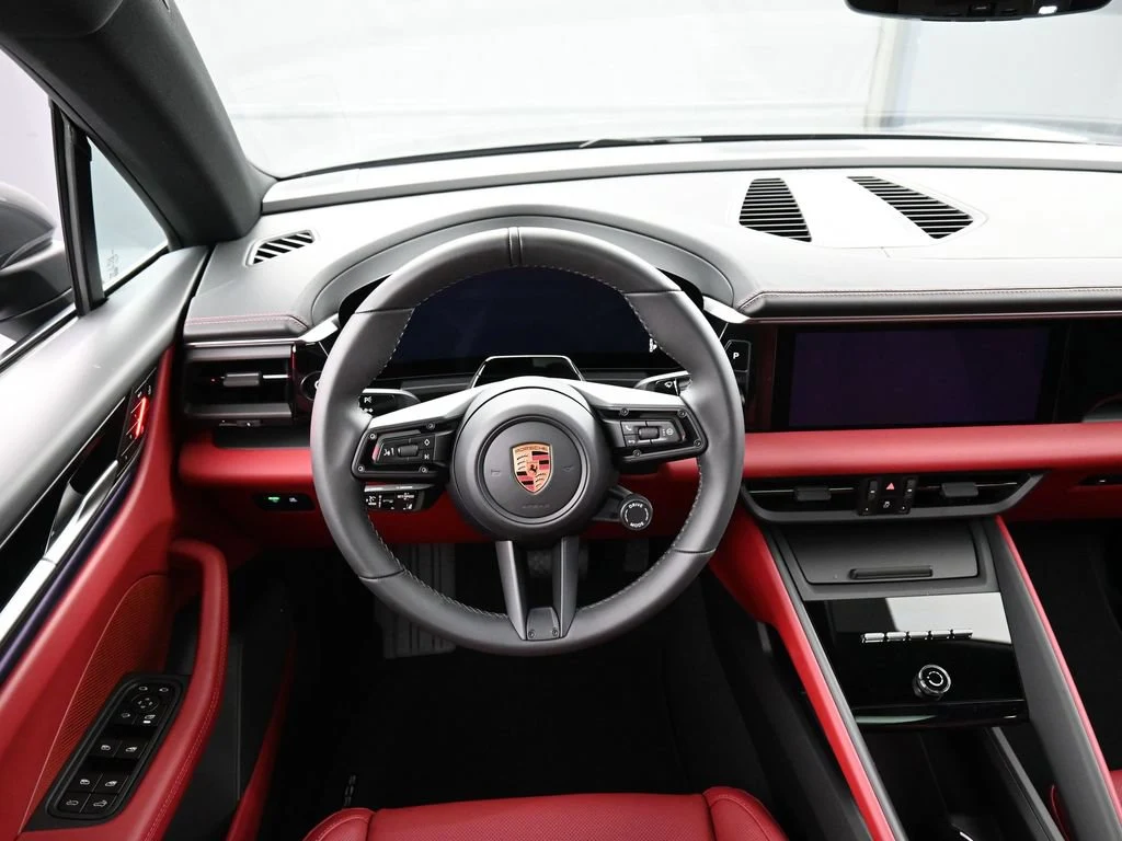 2026 Porsche Macan 4 Electric interior, dashboard, Black/Bordeaux Red