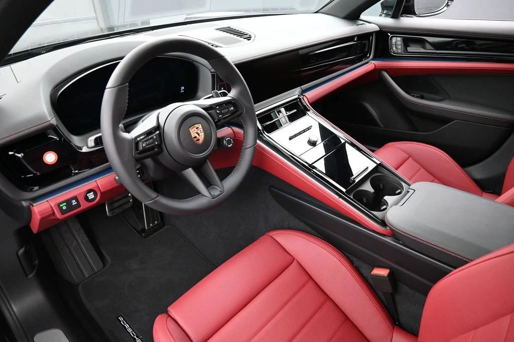 2026 Porsche Panamera 4 interior, Black/Bordeaux Red