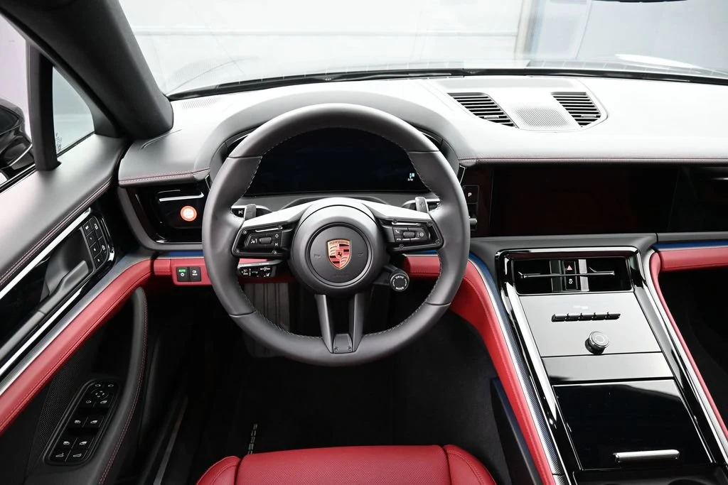 2026 Porsche Panamera 4 interior, dashboard, Black/Bordeaux Red
