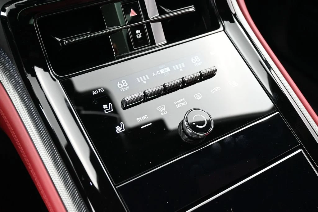 2026 Porsche Panamera 4 interior, center console, Black/Bordeaux Red