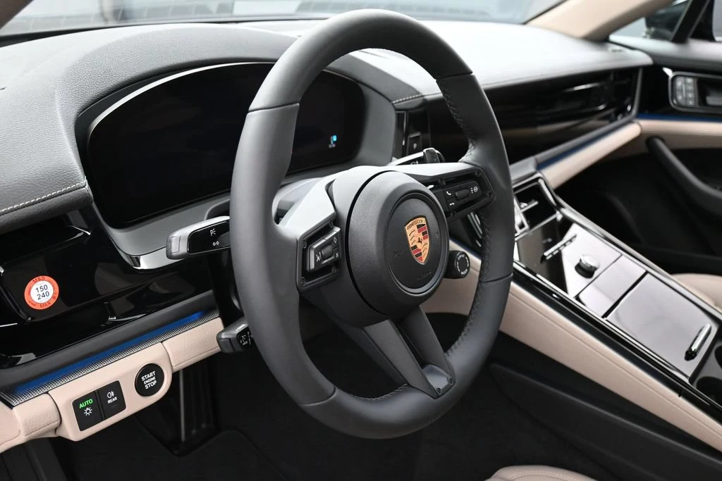 2026 Porsche Panamera 4 interior, Black/Limestone Beige