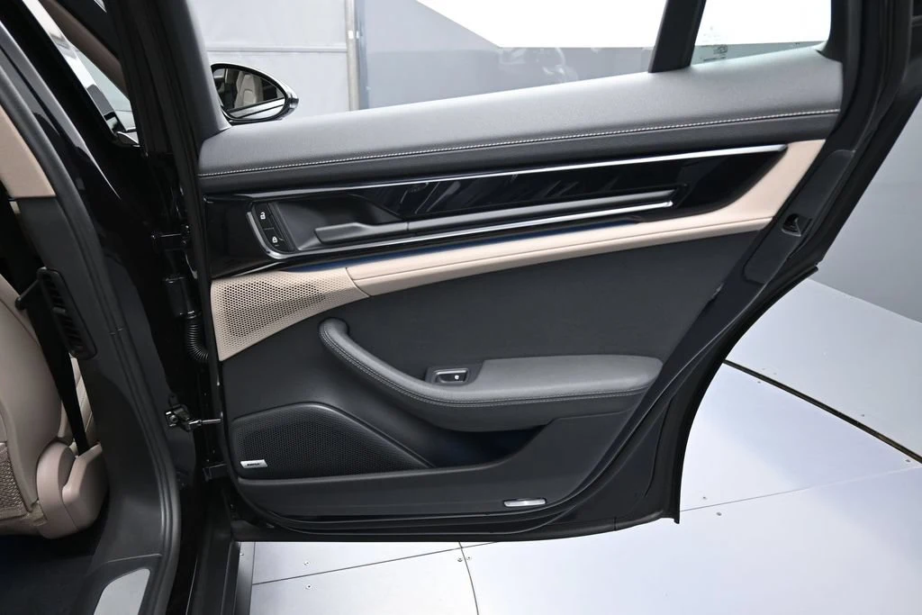 2026 Porsche Panamera 4 interior, door panel, Black/Limestone Beige