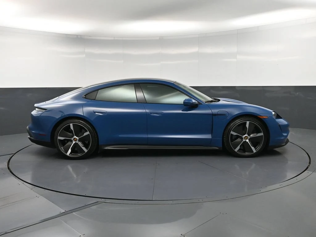 2022 Porsche Taycan Turbo S, side profile, Blue