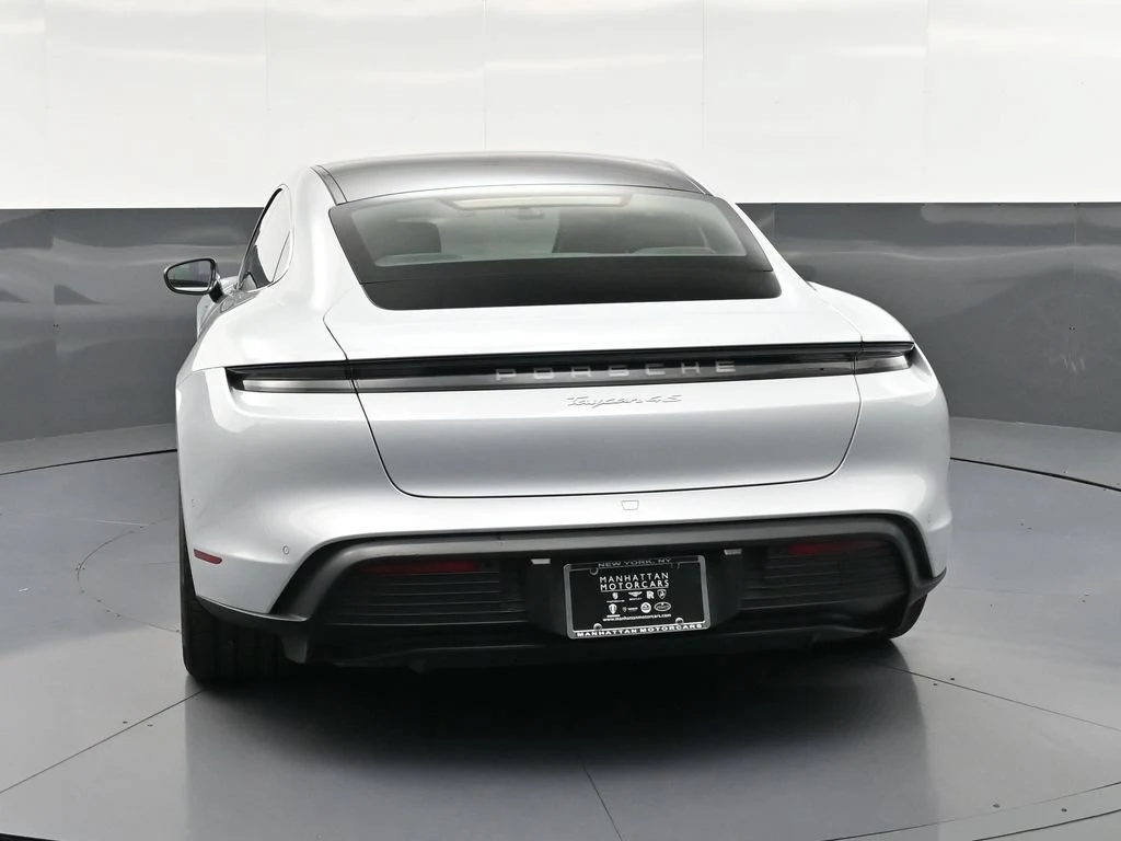 2024 Porsche Taycan 4S, rear three-quarter view, Silver