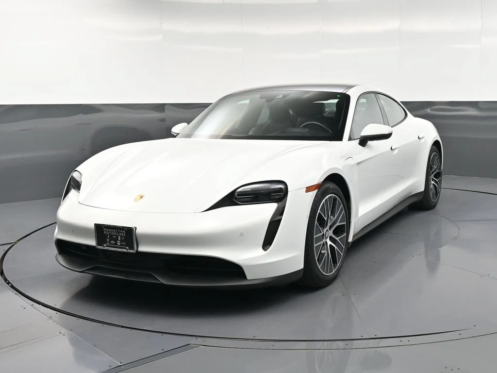 2024 Porsche Taycan for sale, front three-quarter view, White