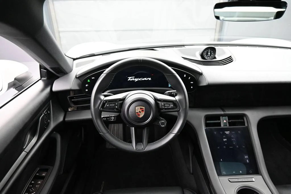 2024 Porsche Taycan interior, dashboard, Black