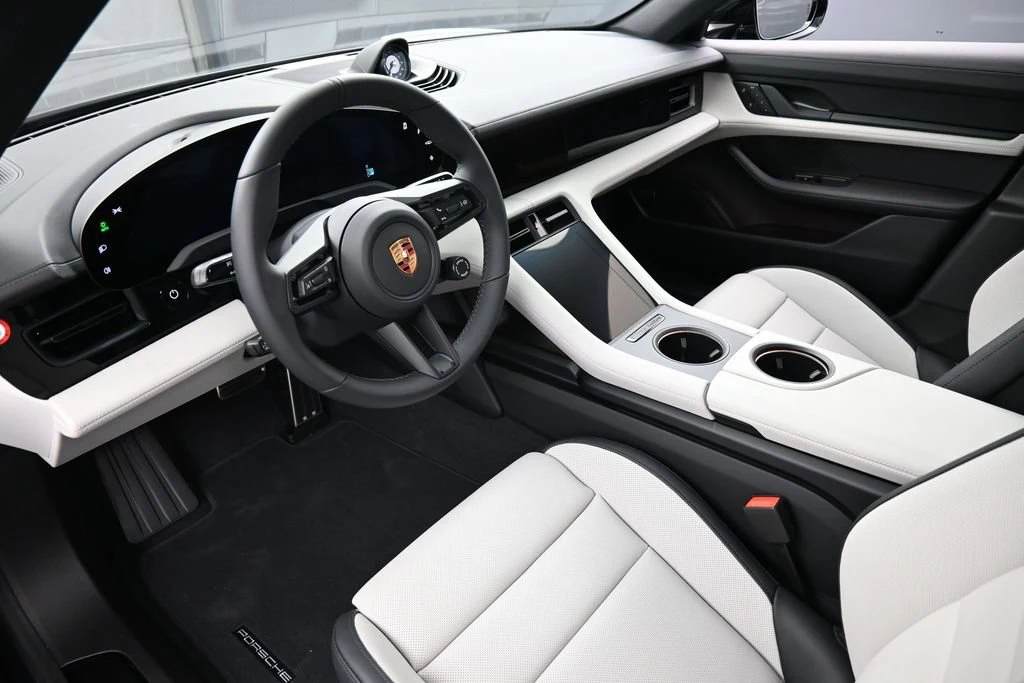 2026 Porsche Taycan 4 interior, Black/Chalk