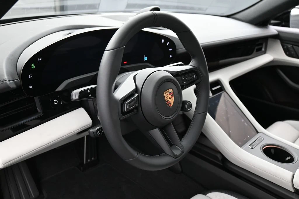 2026 Porsche Taycan 4 interior, Black/Chalk