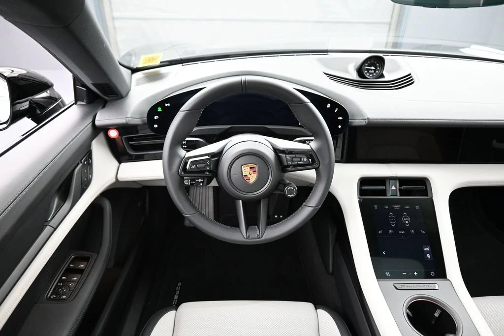 2026 Porsche Taycan 4 interior, dashboard, Black/Chalk