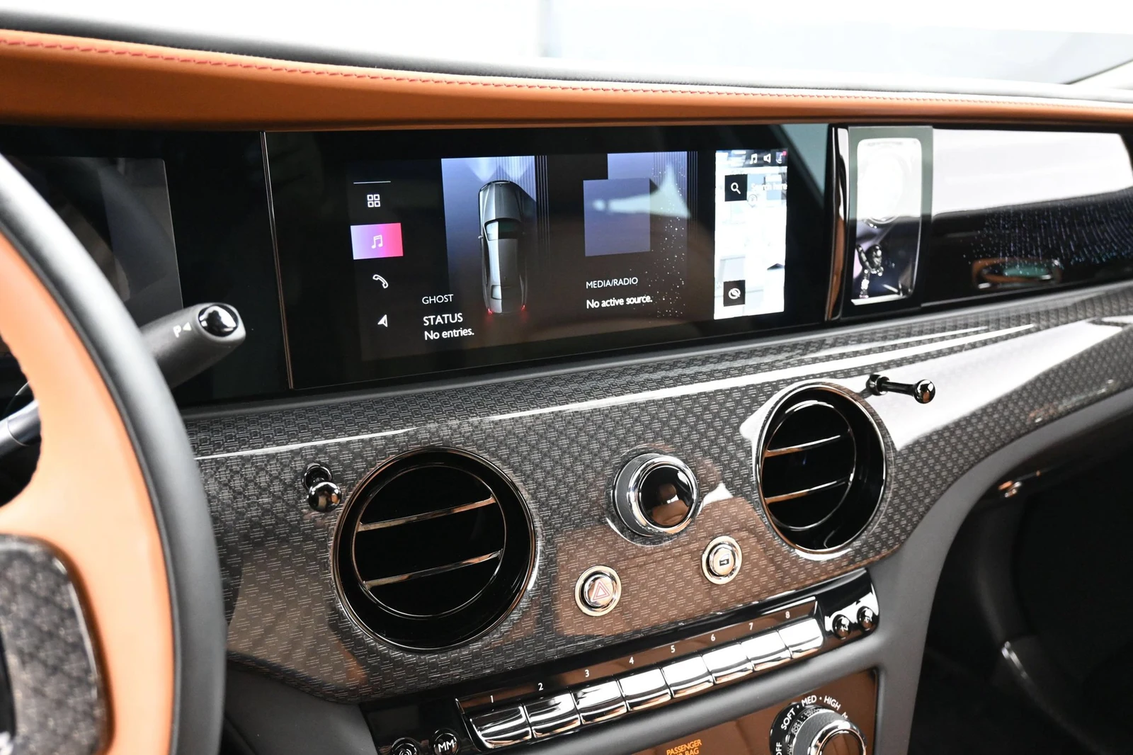 2025 Rolls-Royce Black Badge Ghost interior, Saddlery Tan and Black