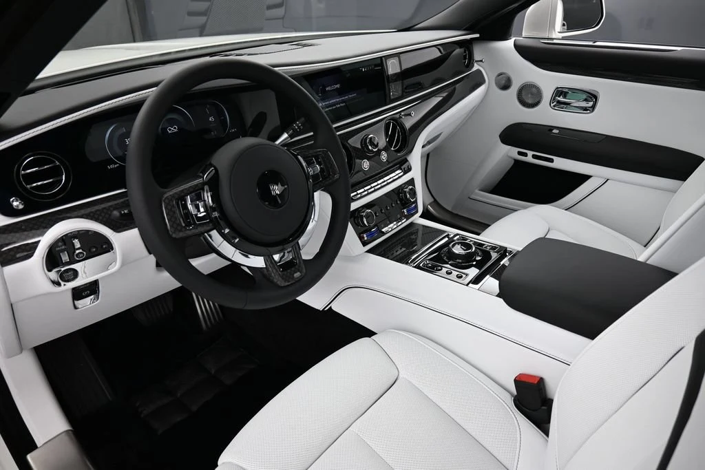2027 Rolls-Royce Black Badge Ghost Series II interior, dashboard, Artic White