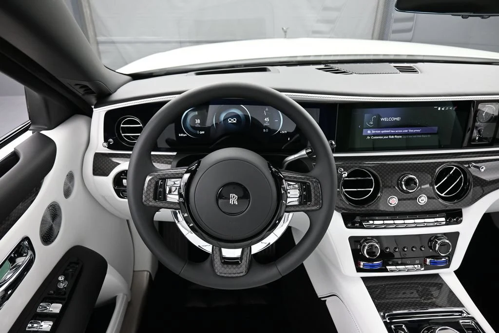 2027 Rolls-Royce Black Badge Ghost Series II interior, dashboard, Artic White