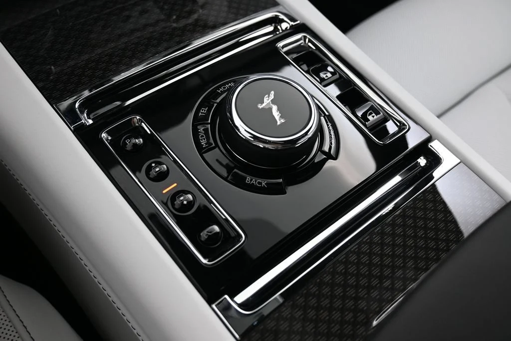 2027 Rolls-Royce Black Badge Ghost Series II interior, center console, Artic White