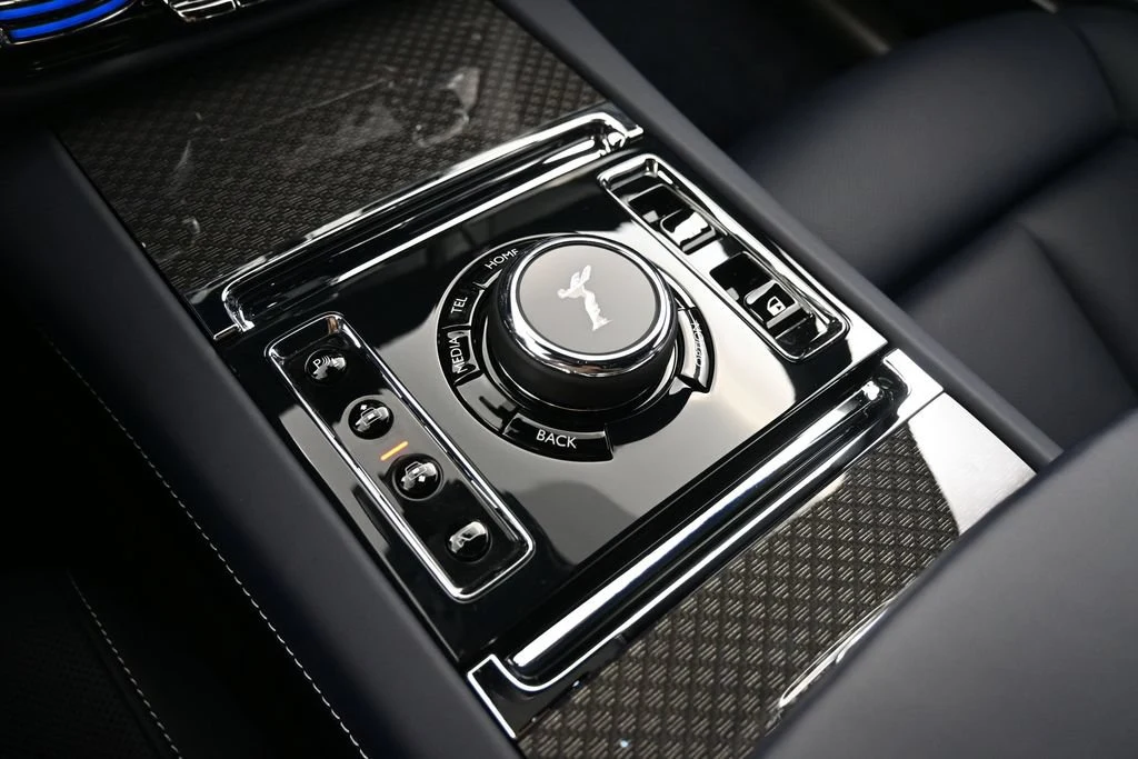 2027 Rolls-Royce Black Badge Ghost Series II interior, center console, Navy Blue
