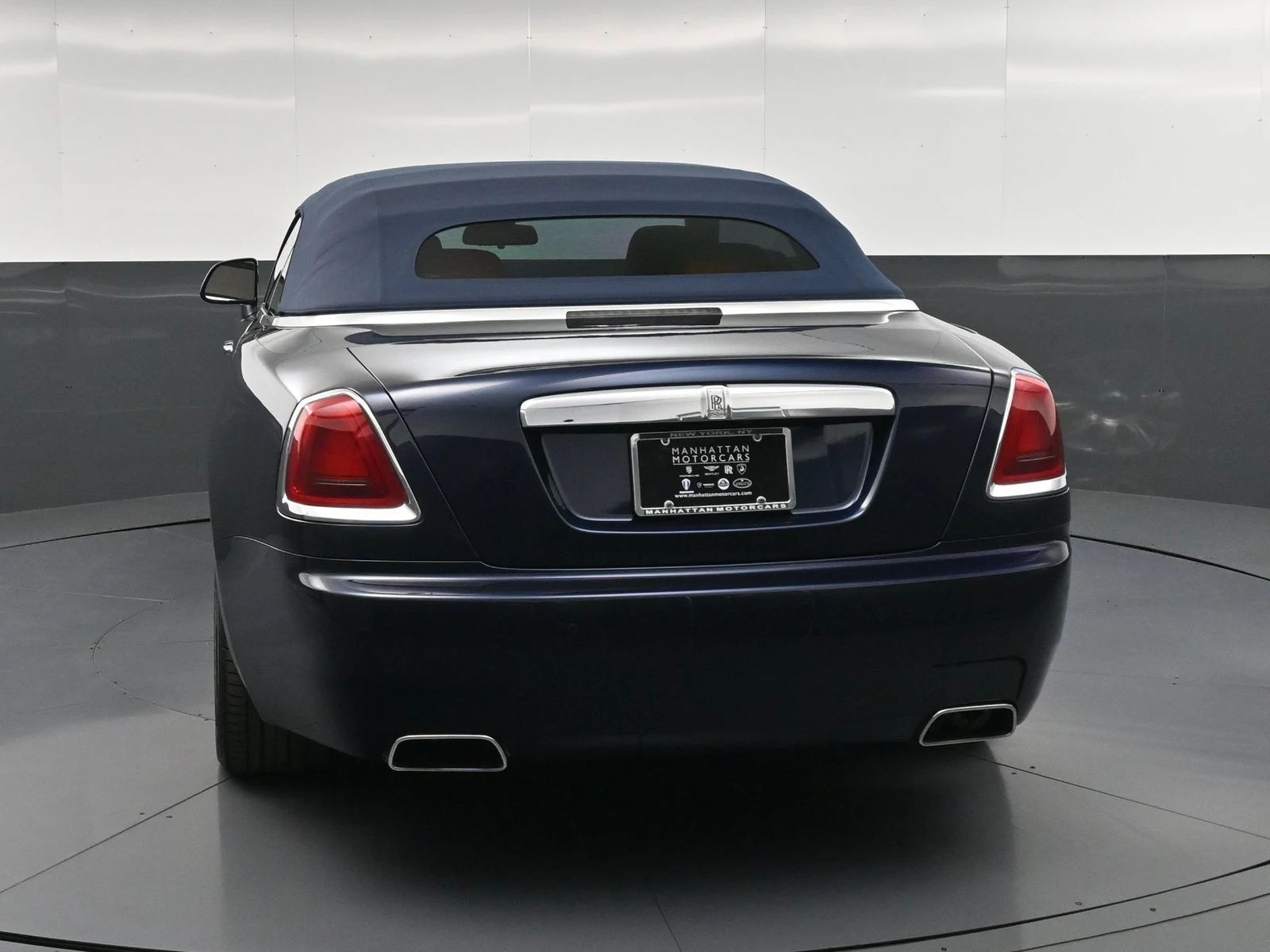 2016 Rolls-Royce Dawn, rear three-quarter view, Blue