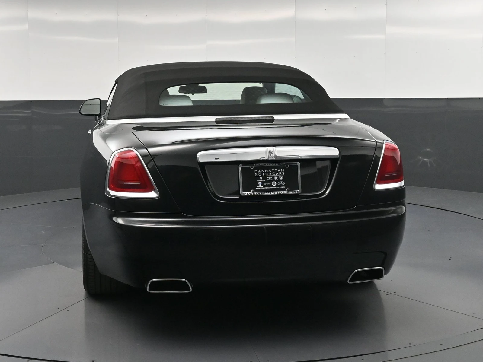2020 Rolls-Royce Dawn, rear three-quarter view, Black