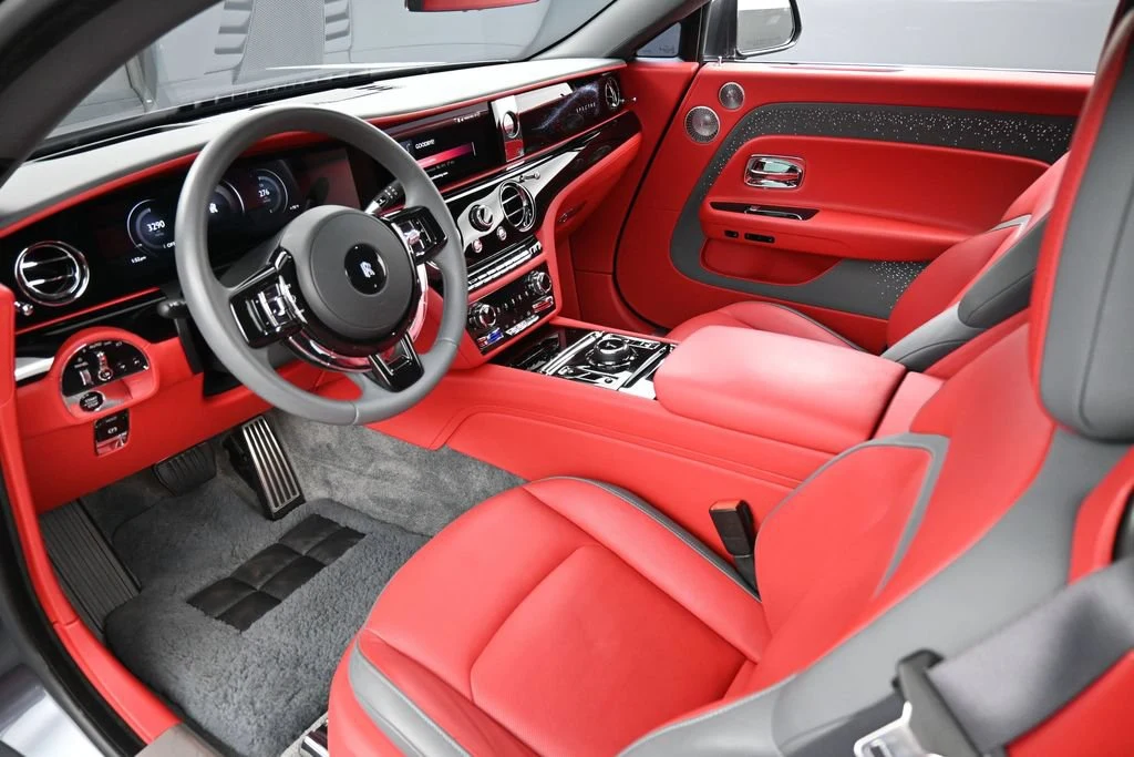 2024 Rolls-Royce Spectre interior, Phoenix Red and Scivaro Grey