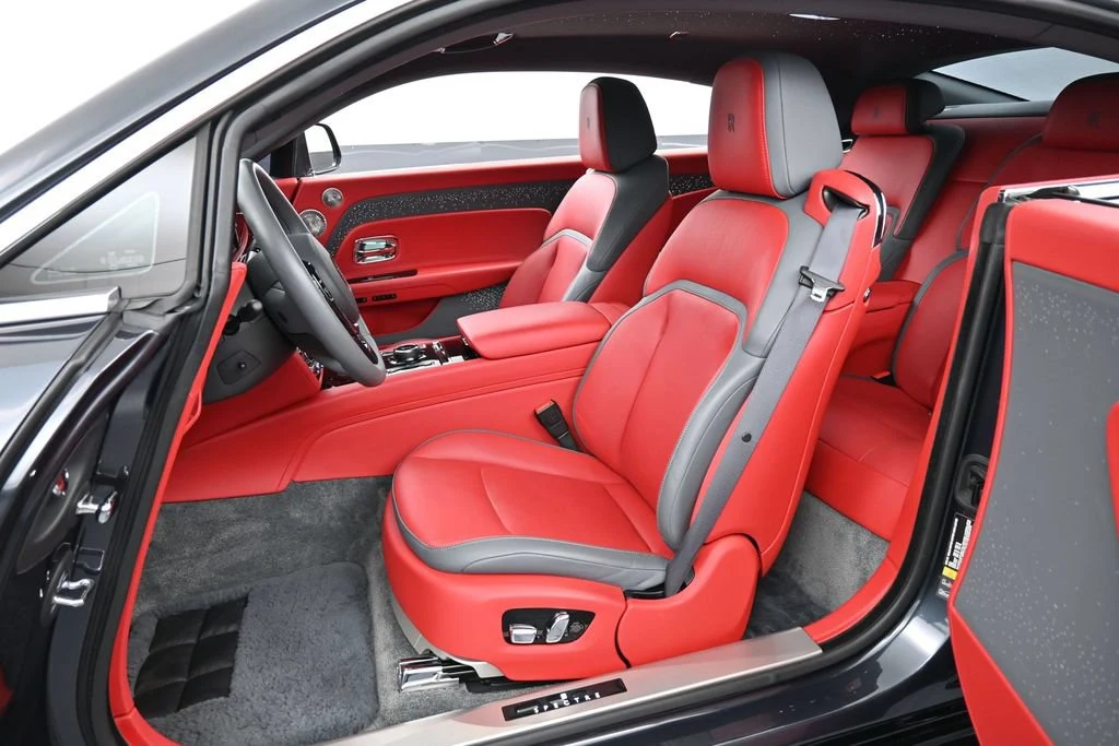 2024 Rolls-Royce Spectre interior, seats, Phoenix Red and Scivaro Grey
