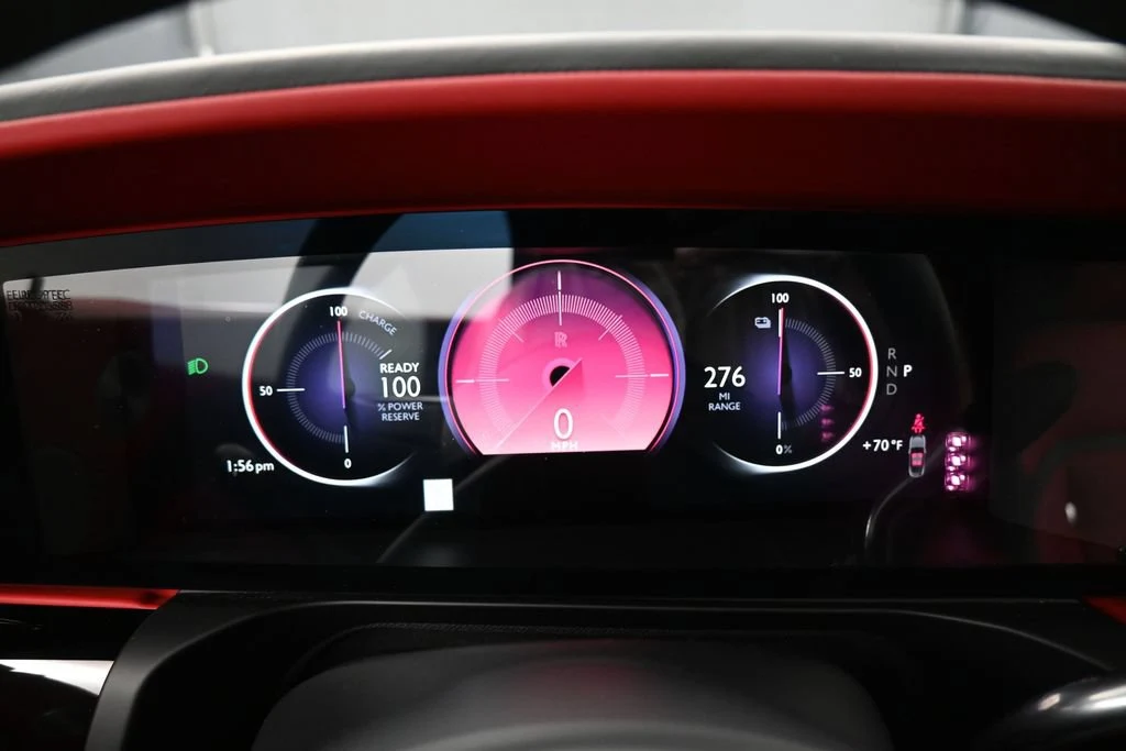 2024 Rolls-Royce Spectre interior, Phoenix Red and Scivaro Grey
