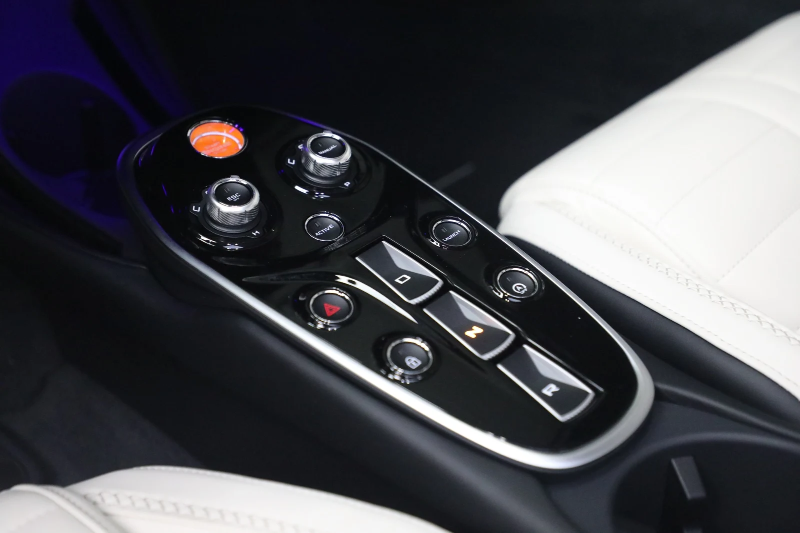 2027 McLaren GTS TechLux interior, center console, Porcelain