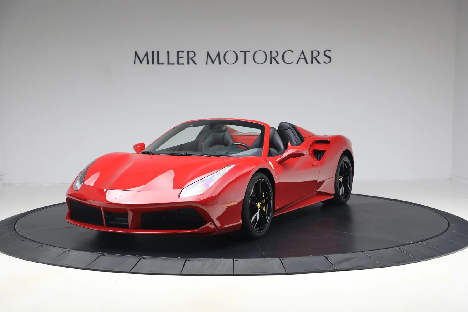 2019 Ferrari 488 Spider, Rosso Corsa, complete car from a front three-quarter angle