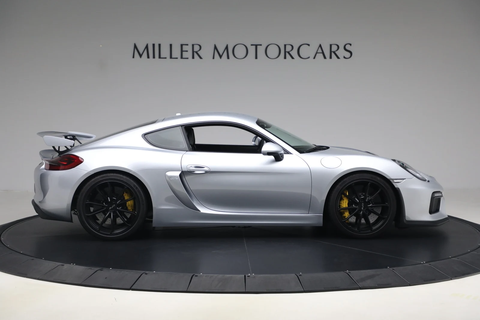 2016 Porsche Cayman GT4, side profile, Rhodium Silver Metallic