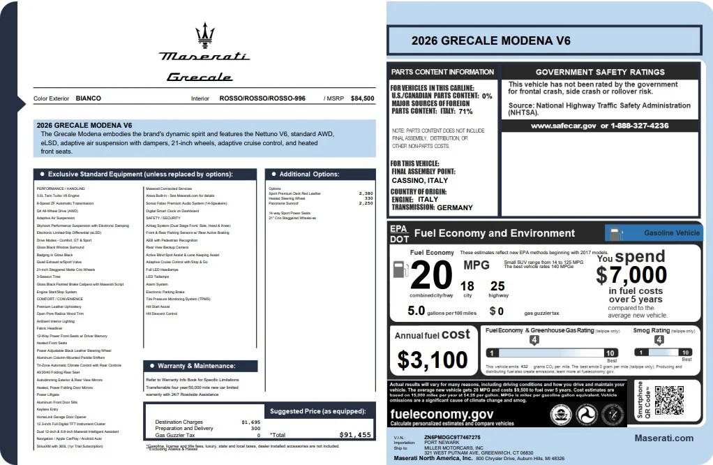 2026 Maserati Grecale Modena, 20/20