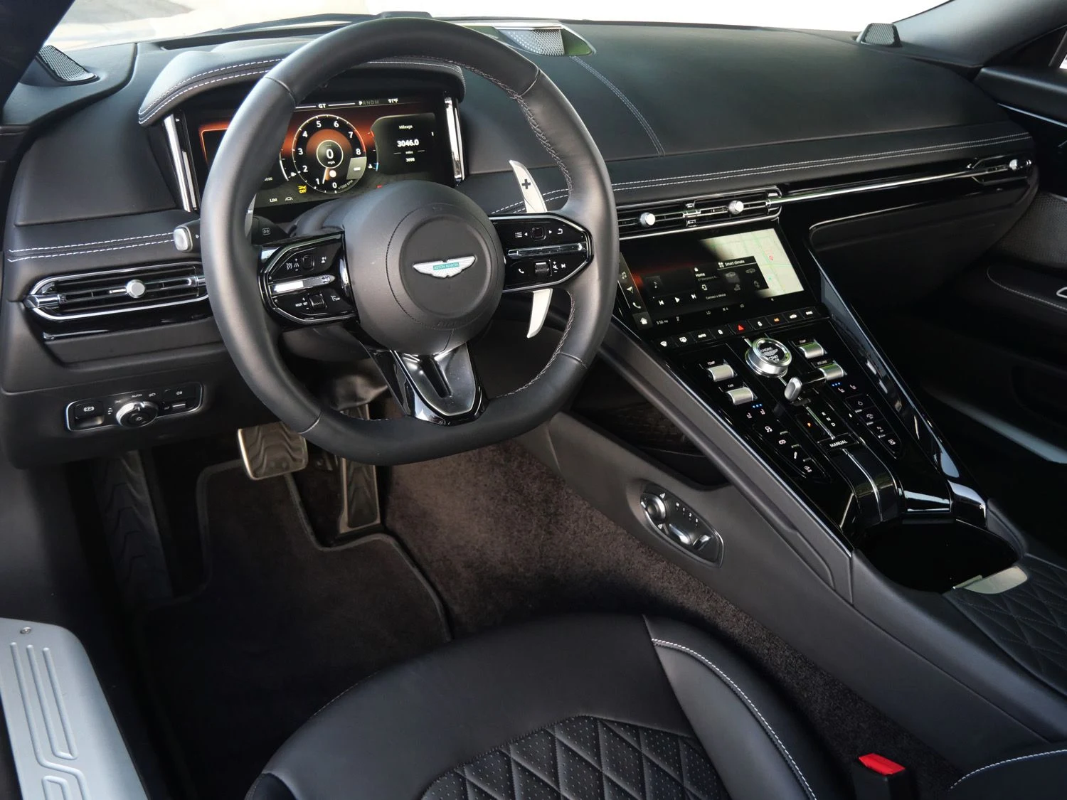 2024 Aston Martin DB12 interior, dashboard, Onyx Black