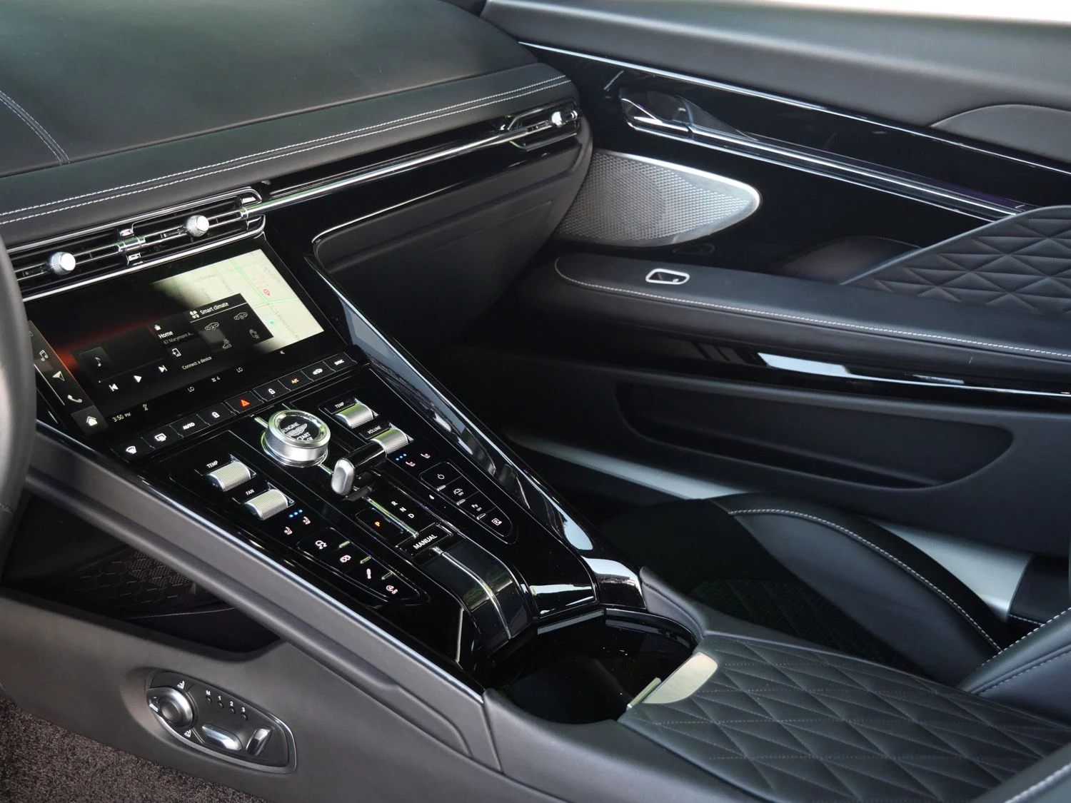 2024 Aston Martin DB12 interior, center console, Onyx Black
