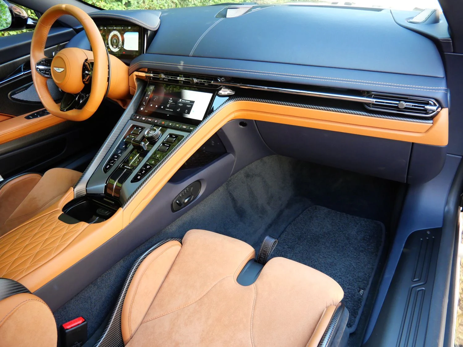 2024 Aston Martin DB12 interior, Copper Tan Metallic