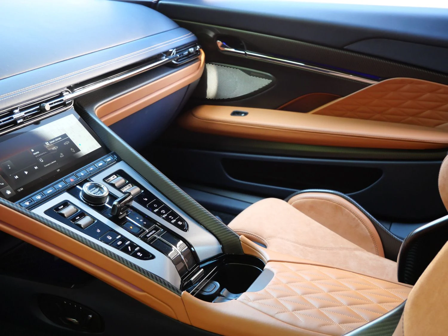 2024 Aston Martin DB12 interior, Copper Tan Metallic