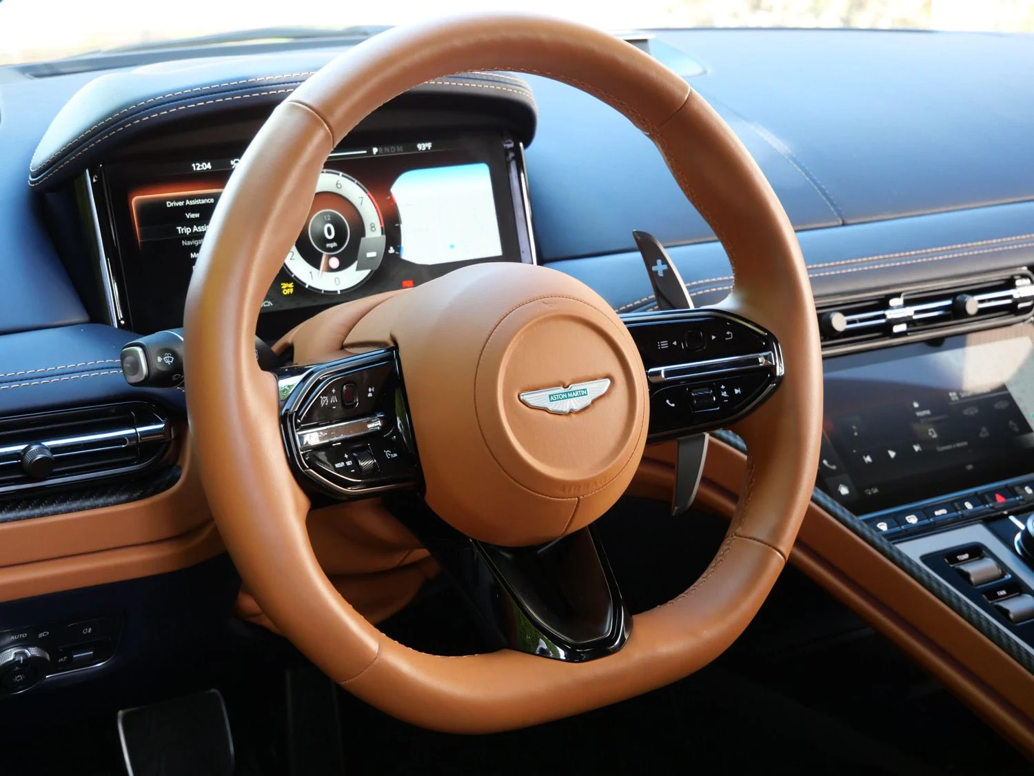 2024 Aston Martin DB12 interior, Copper Tan Metallic