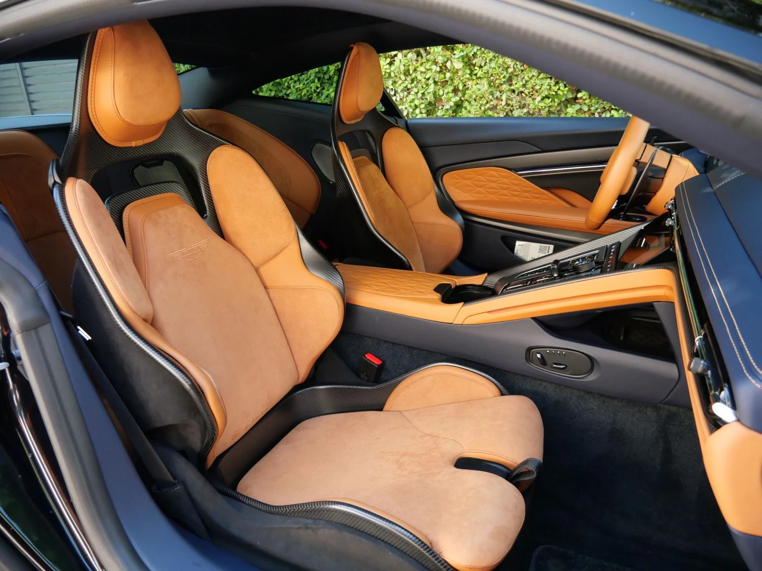 2024 Aston Martin DB12 interior, seats, Copper Tan Metallic