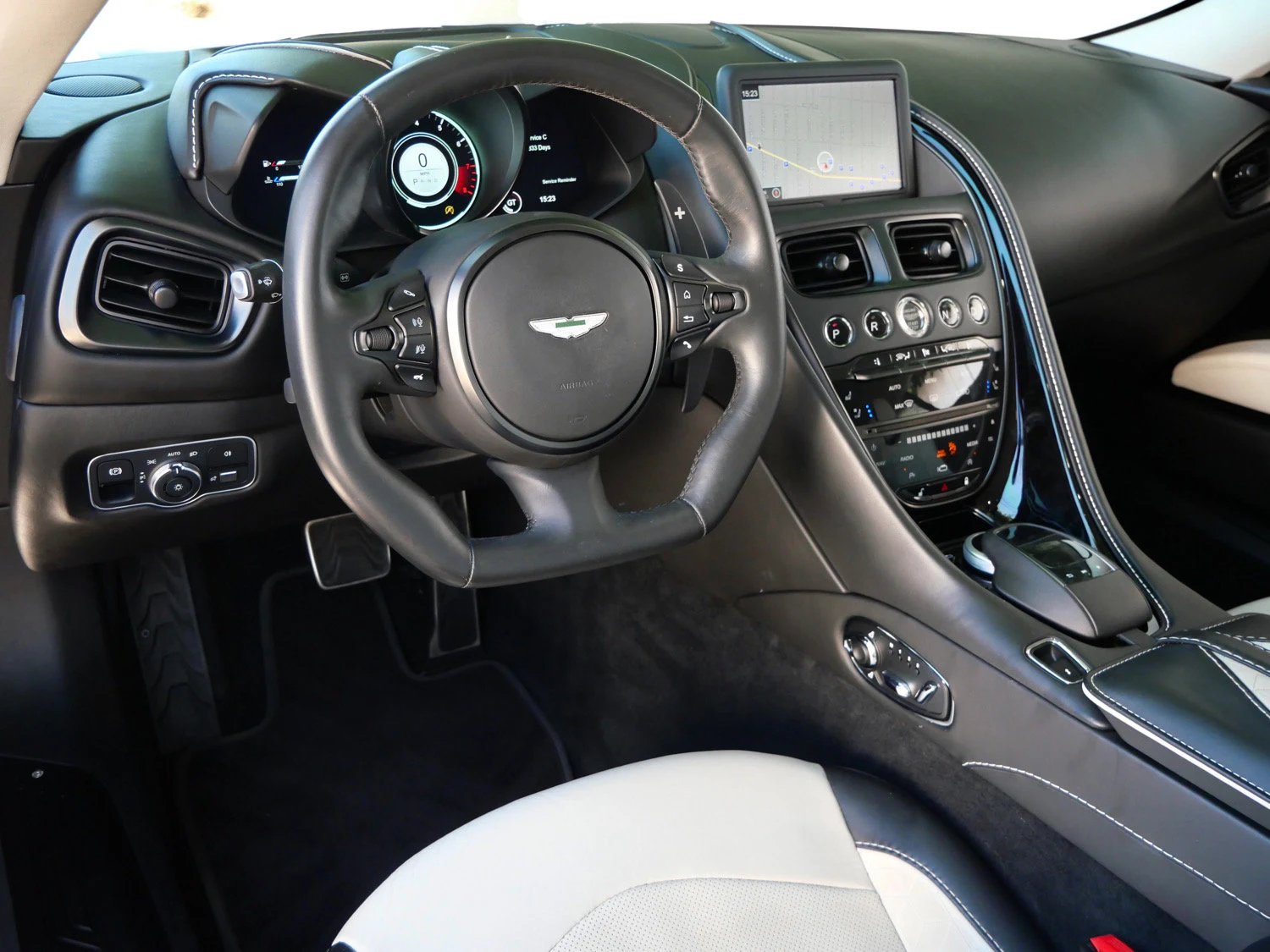 2021 Aston Martin DBS Superleggera interior, dashboard, Obsidian Black