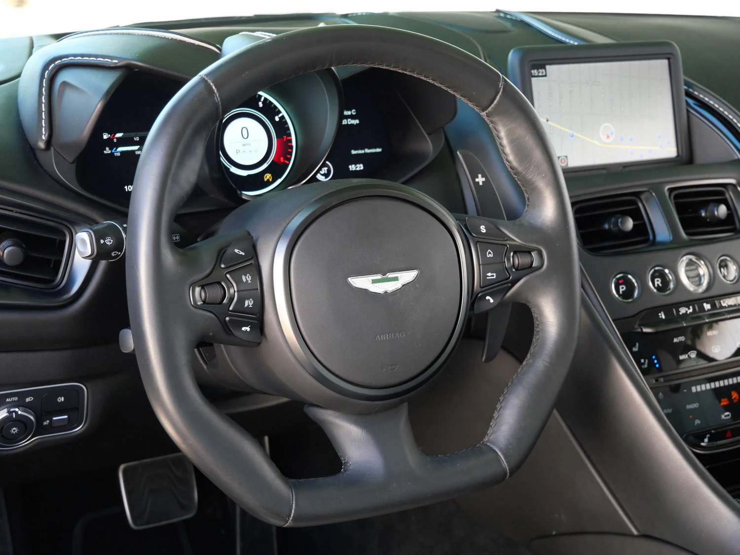 2021 Aston Martin DBS Superleggera interior, dashboard, Obsidian Black